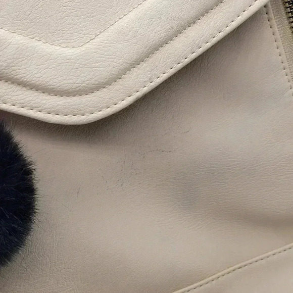 RAMPAGE Vegan Taupe PVC Gold Zipper Accents Backpack Purse Bag Beige Color - Picture 8 of 14